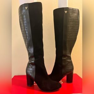 GUESS multi fabric boots.